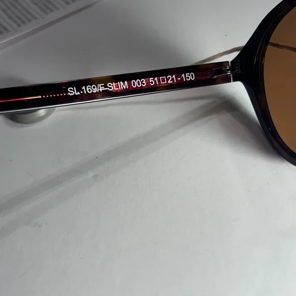 New Saint Laurent Classic SL 169/F 003SLIM Sunglasses Havana  display picture 3